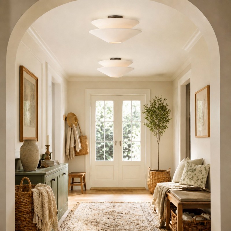 Luneth Modern Fabric Double Layer Ceiling Light