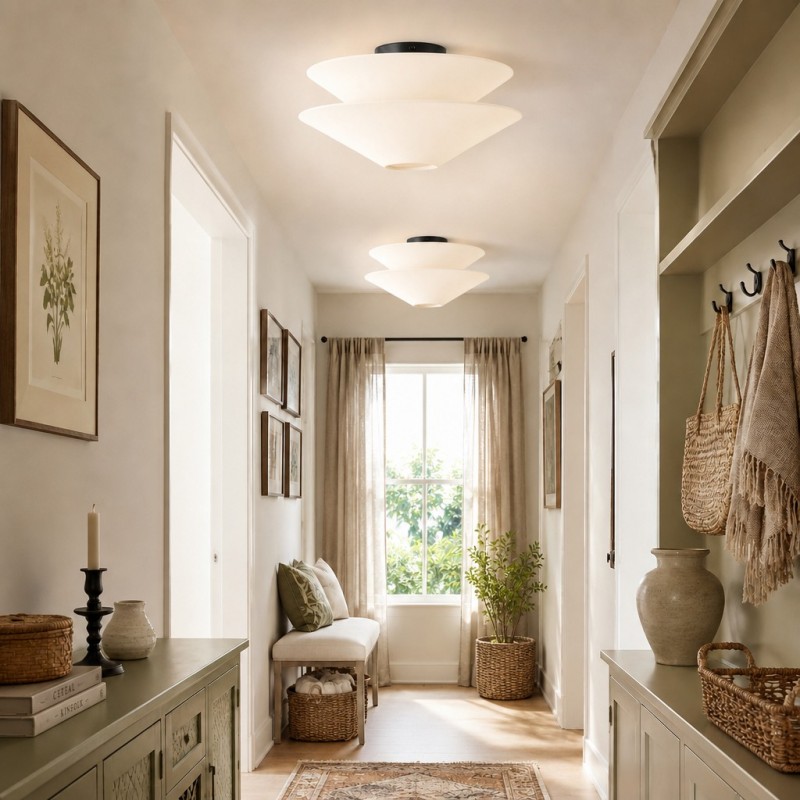 Luneth Modern Fabric Double Layer Ceiling Light