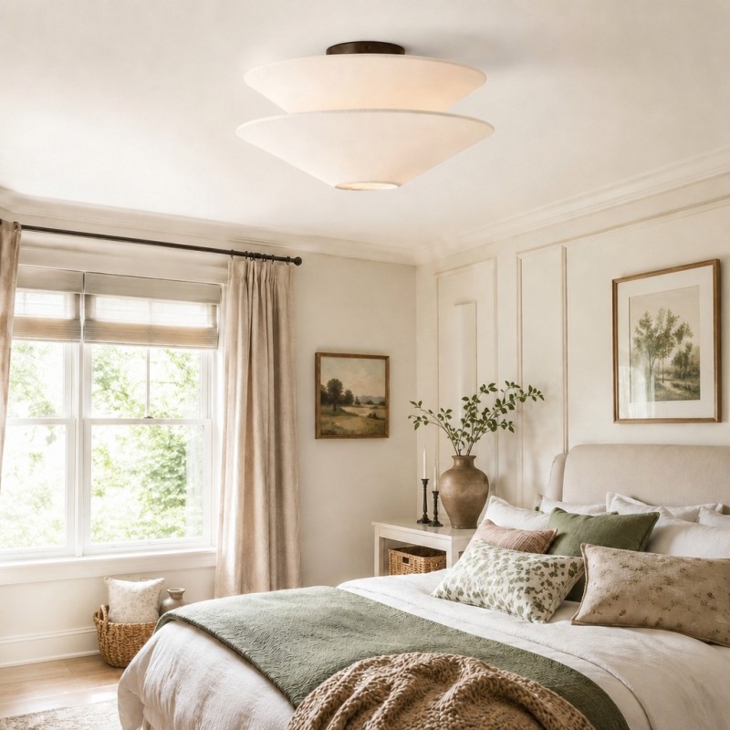 Luneth Modern Fabric Double Layer Ceiling Light