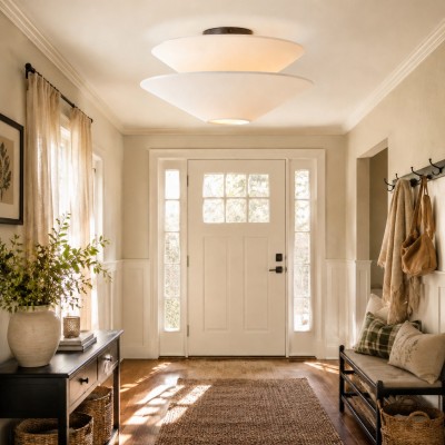 Luneth Modern Fabric Double Layer Ceiling Light