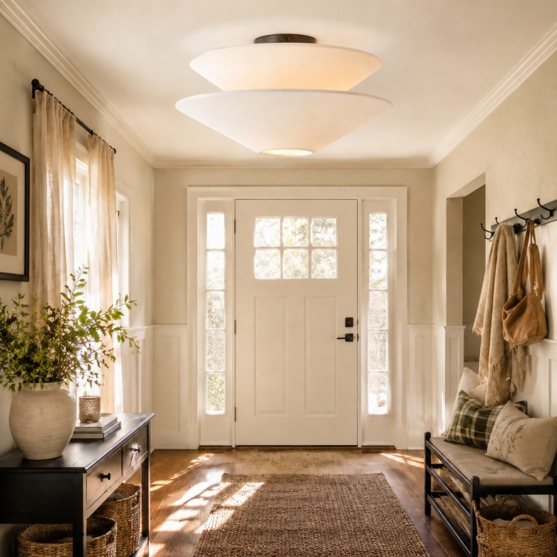 Luneth Modern Fabric Double Layer Ceiling Light