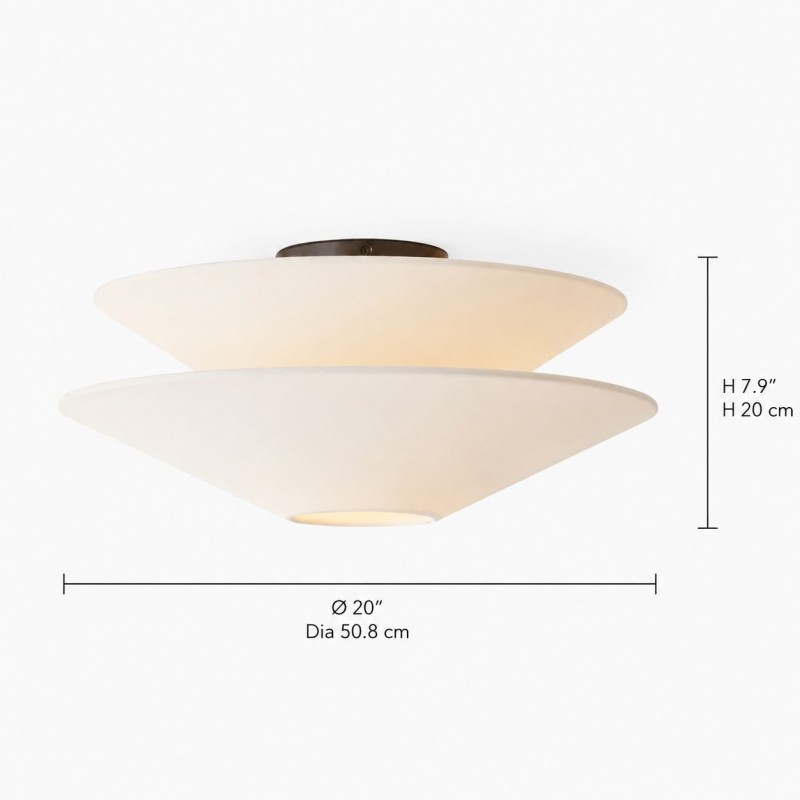 Luneth Modern Fabric Double Layer Ceiling Light