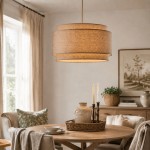 Virelai Modern Linen Double Drum Pendant Light
