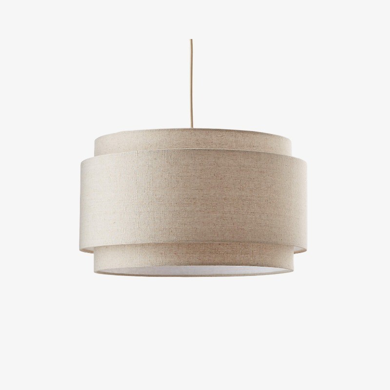 Virelai Modern Linen Double Drum Pendant Light
