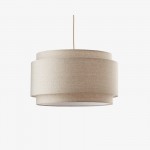 Virelai Modern Linen Double Drum Pendant Light