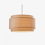Virelai Modern Linen Double Drum Pendant Light