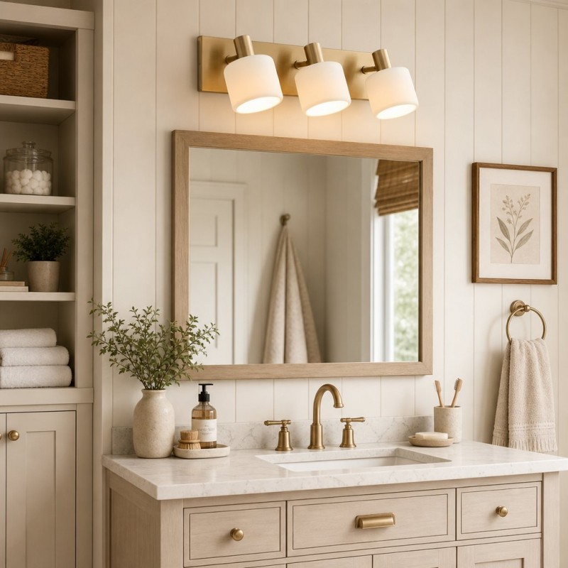 Ianto Modern Brass Cylinder Porcelain Wall Sconce