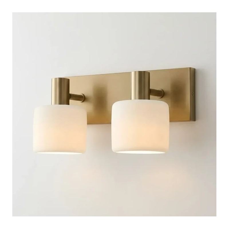 Ianto Modern Brass Cylinder Porcelain Wall Sconce