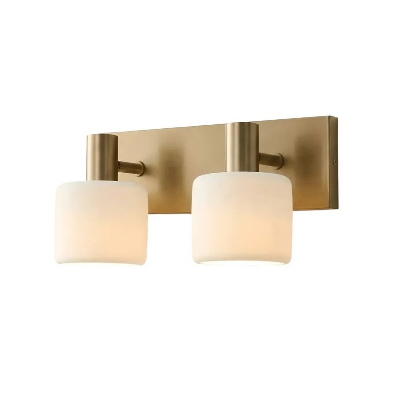 Ianto Modern Brass Cylinder Porcelain Wall Sconce