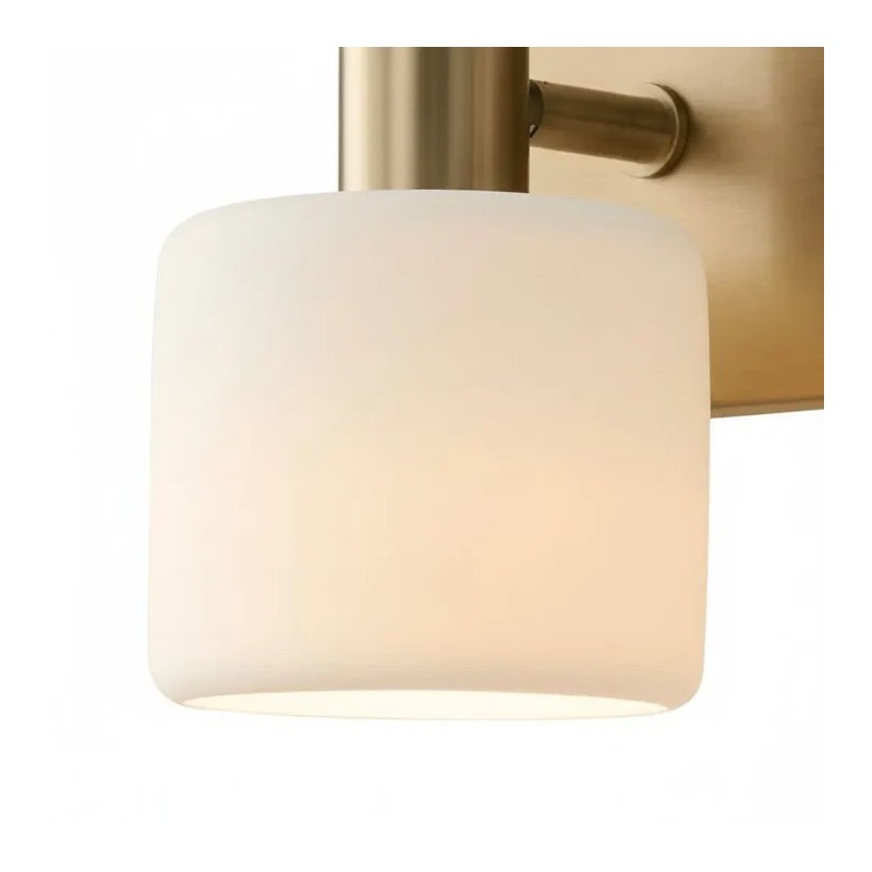 Ianto Modern Brass Cylinder Porcelain Wall Sconce