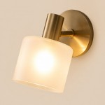 Ianto Modern Brass Cylinder Porcelain Wall Sconce