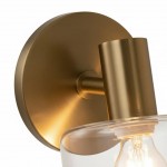 Caris Modern Brass Cylinder Glass Wall Sconce