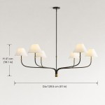 Ashlyn Modern 5/6 Light White Linen Conical Chandelier