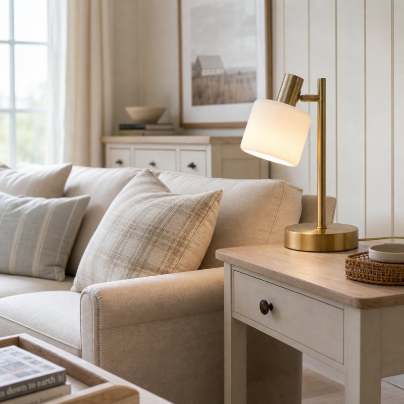Aura Contemporary Adjustable Porcelain Table Lamp