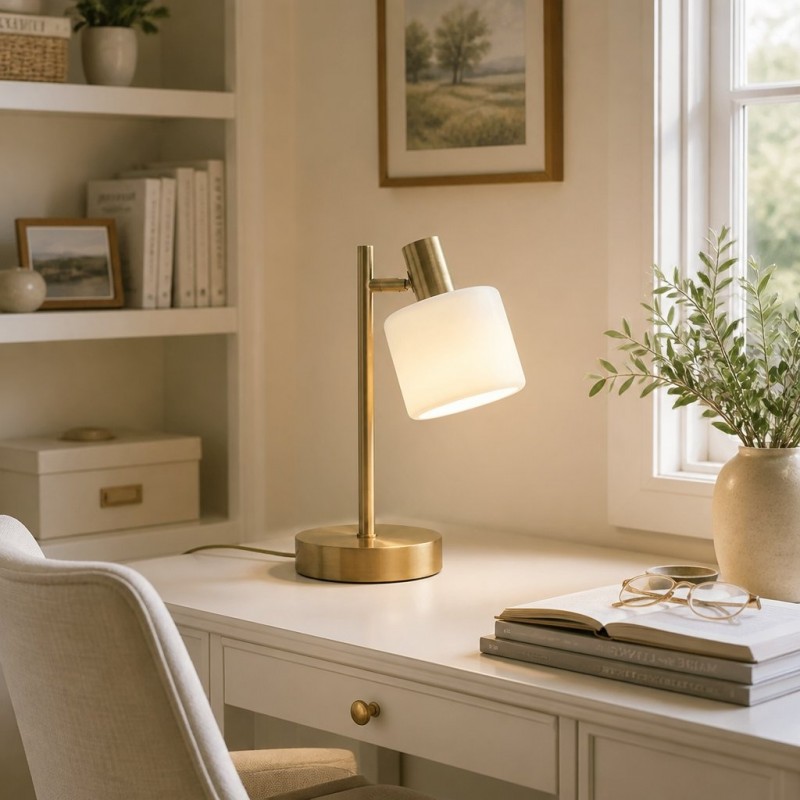 Aura Contemporary Adjustable Porcelain Table Lamp