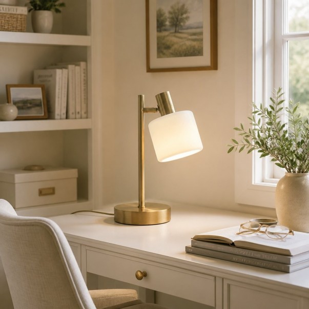 Aura Contemporary Adjustable Porcelain Table Lamp