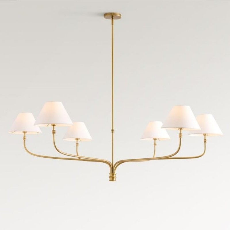 Ashlyn Modern 5/6 Light White Linen Conical Chandelier