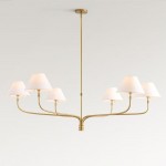 Ashlyn Modern 5/6 Light White Linen Conical Chandelier