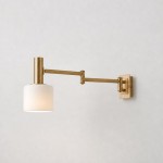 Ianto Modern Brass Swing Arm Porcelain Wall Sconce