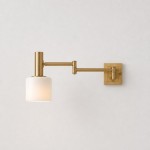 Ianto Modern Brass Swing Arm Porcelain Wall Sconce