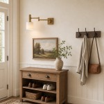 Ianto Modern Brass Swing Arm Porcelain Wall Sconce