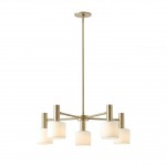 Ianto Modern Brass Porcelain Cylinder Chandelier
