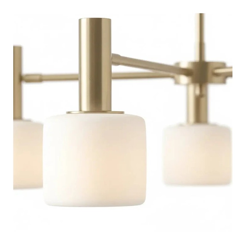 Ianto Modern Brass Porcelain Cylinder Chandelier