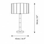 Elaina Natural Travertine Wood Pleated Drum Table Lamp