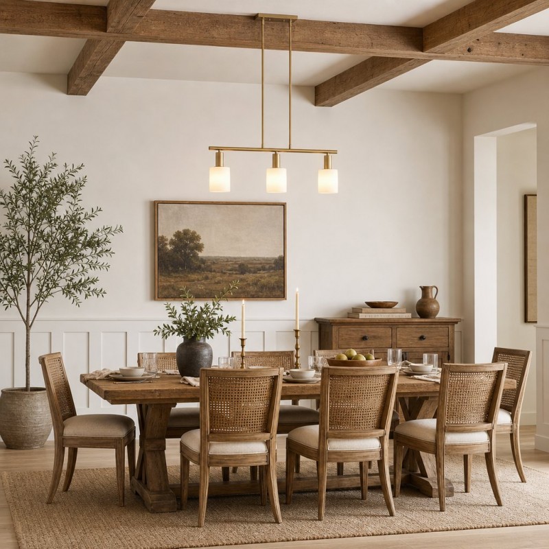 Aura Modern Linear Porcelain Chandelier