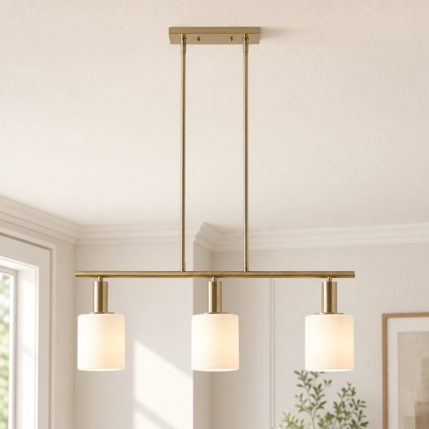 Aura Modern Linear Porcelain Chandelier
