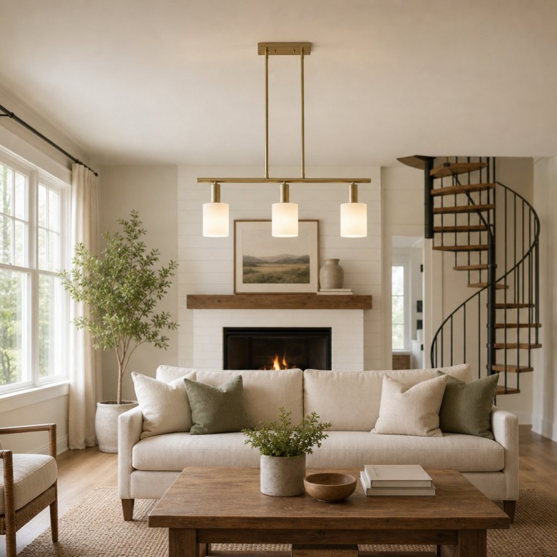Aura Modern Linear Porcelain Chandelier