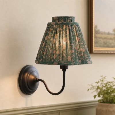 Fenwick Vintage Pleated Pattern Fabric Shade Wall Sconce