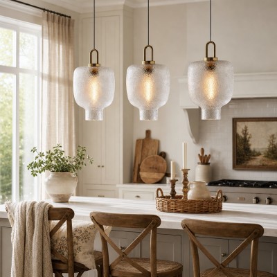 Cove Rustic Glass Metal Pendant Light