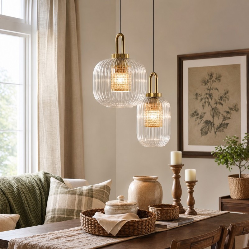 Cove Rustic Glass Metal Pendant Light