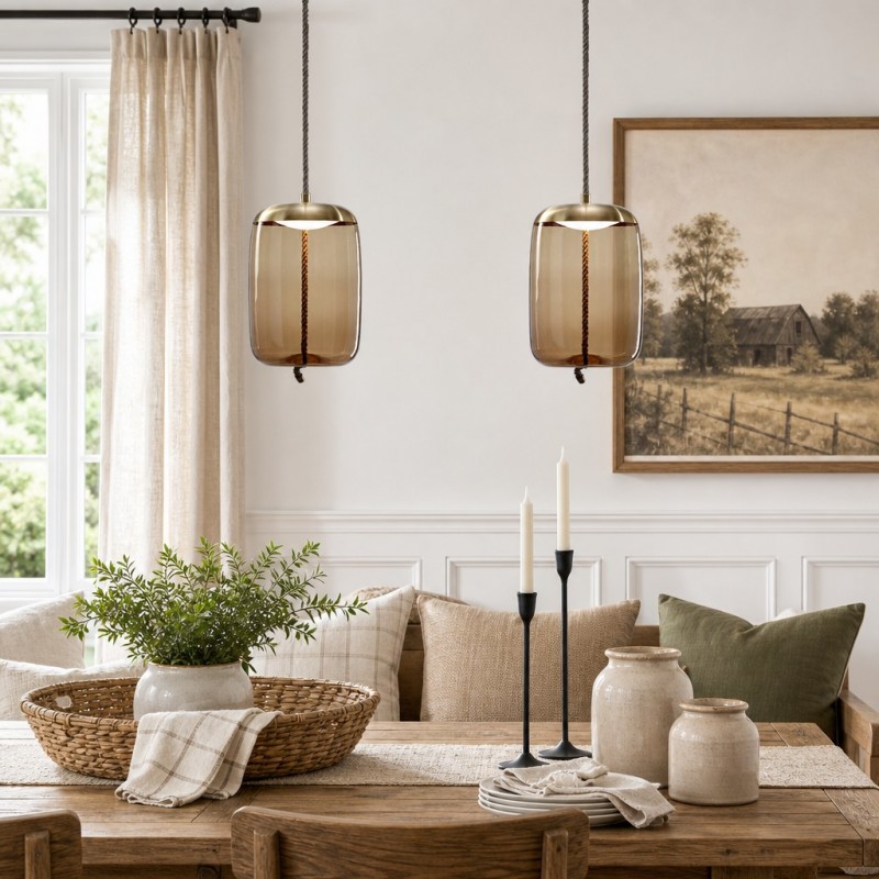 Lewis Modern LED Geometric Glass Pendant Light