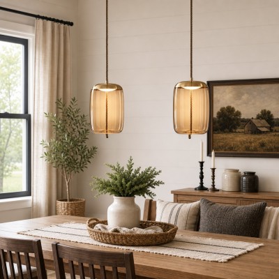 Lewis Modern LED Geometric Glass Pendant Light