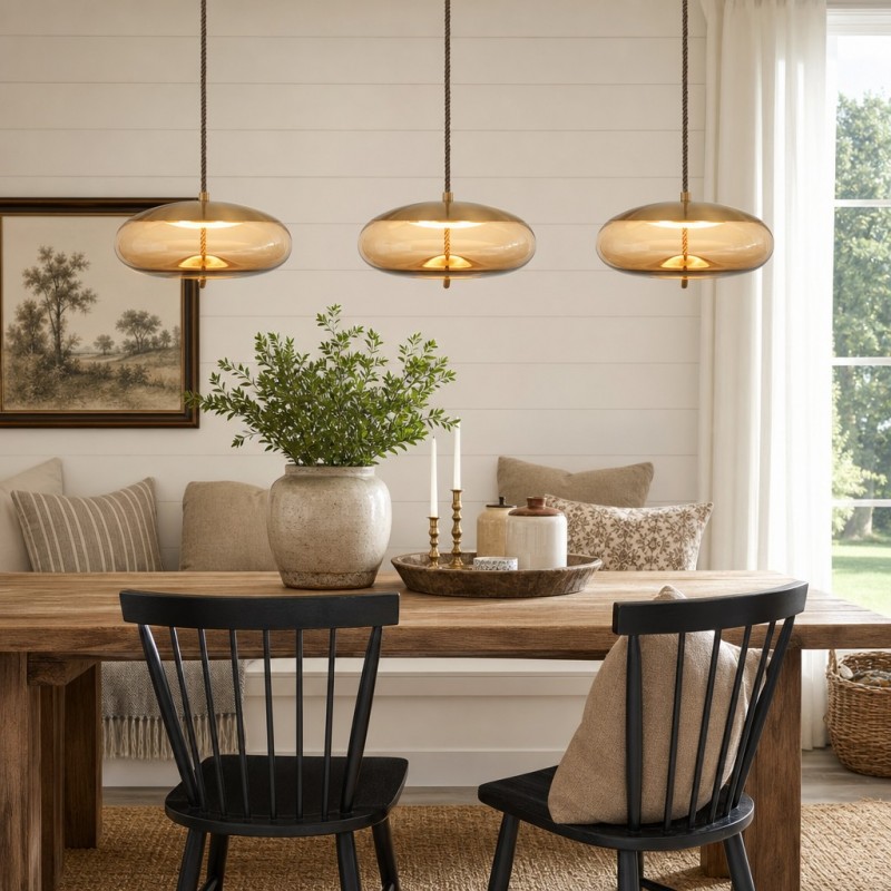 Lewis Modern LED Geometric Glass Pendant Light