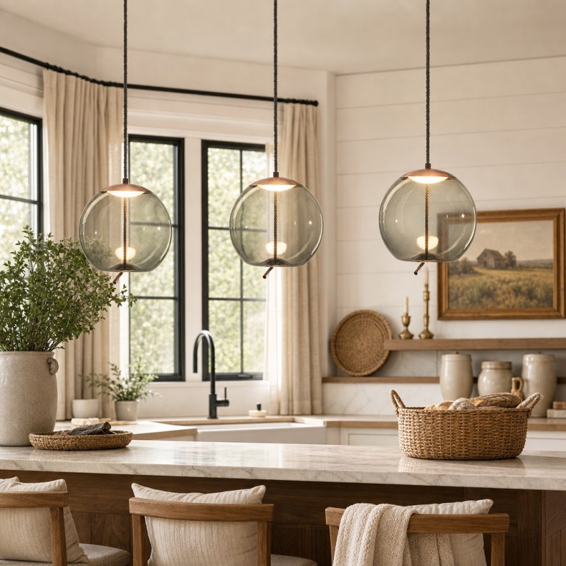 Lewis Modern LED Geometric Glass Pendant Light