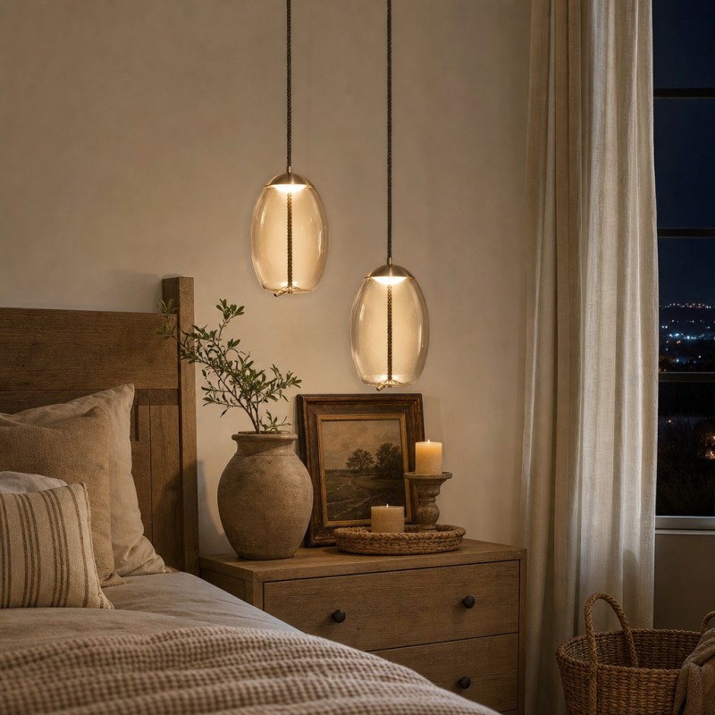 Lewis Modern LED Geometric Glass Pendant Light