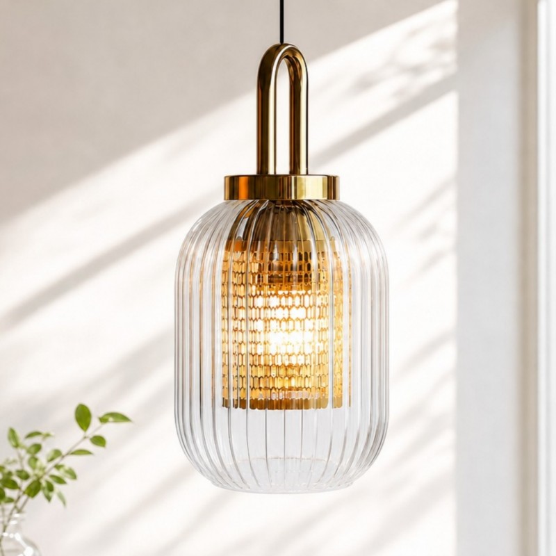Cove Rustic Glass Metal Pendant Light