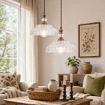 Vilkas Vintage Flower Shaped Glass Pendant Light