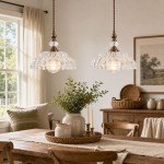 Vilkas Vintage Flower Shaped Glass Pendant Light