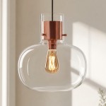 Tyrionth Wood Base 3 Light White Ribbed Glass Shade Pendant Light