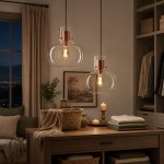 Dravon Minimalist Amber Glass Bottle Pendant Light