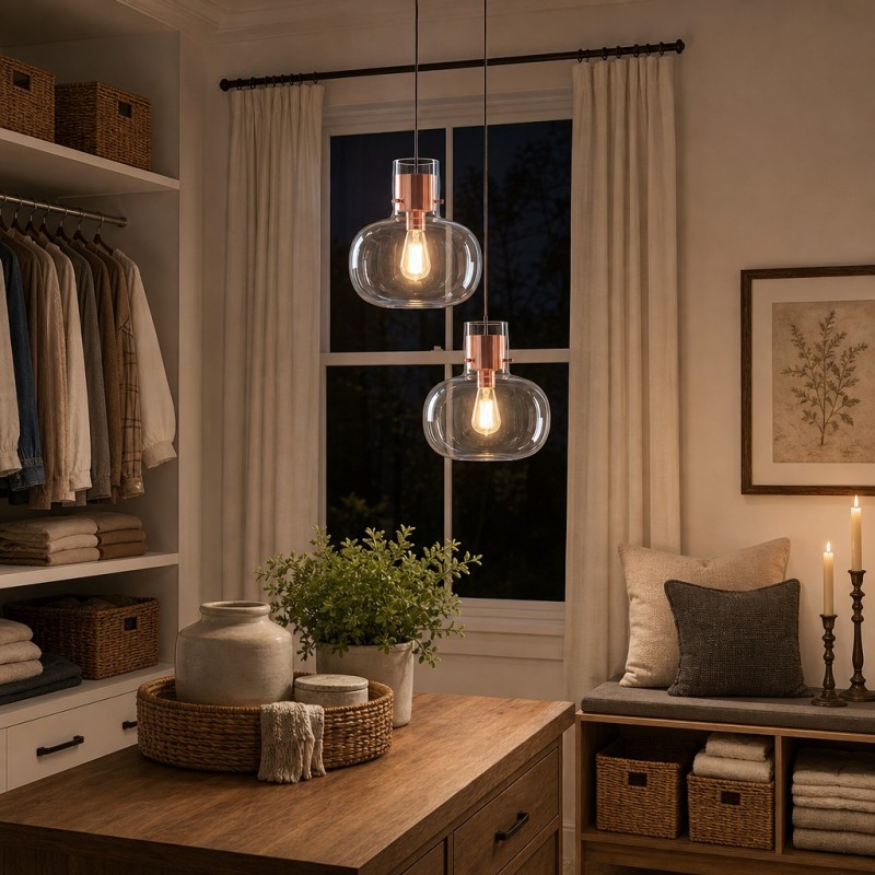 Dravon Minimalist Amber Glass Bottle Pendant Light
