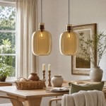 Dravon Minimalist Amber Glass Bottle Pendant Light