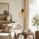 Dravon Minimalist Amber Glass Bottle Pendant Light