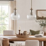 Billie Modern Ribbed Glass Carafe Pendant Light