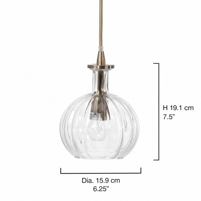 Billie Modern Ribbed Glass Carafe Pendant Light