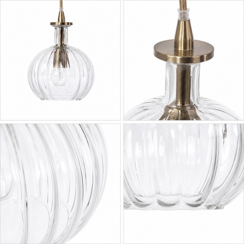 Billie Modern Ribbed Glass Carafe Pendant Light